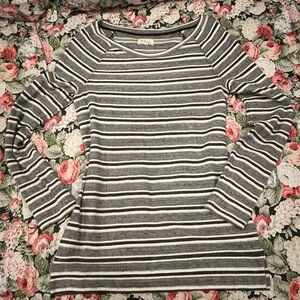 lou & grey by LOFT women’s gray and white striped sweater